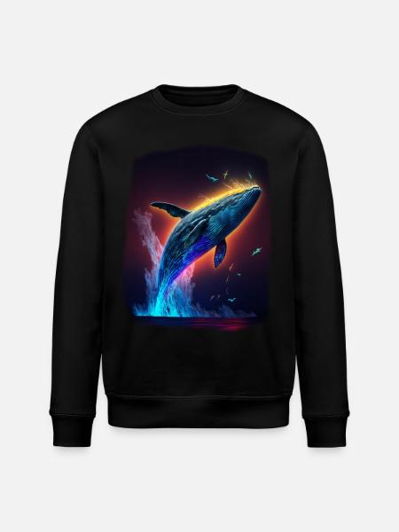 Blue Whale - Stanley/Stella ROLLER Unisex Organic Sweatshirt - black