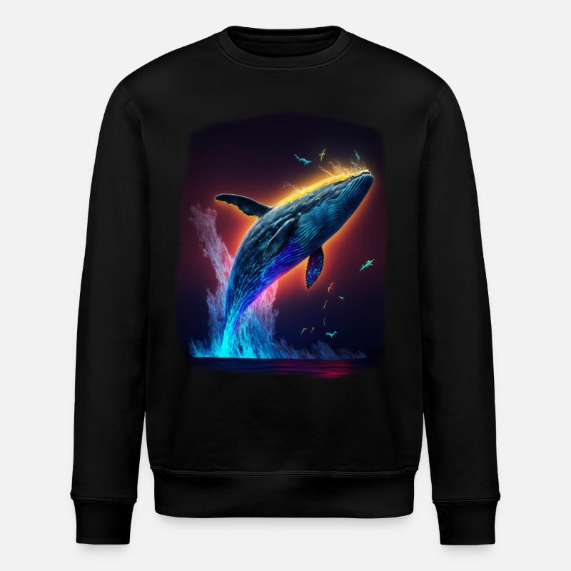 Blue Whale - Stanley/Stella ROLLER Unisex Organic Sweatshirt - black