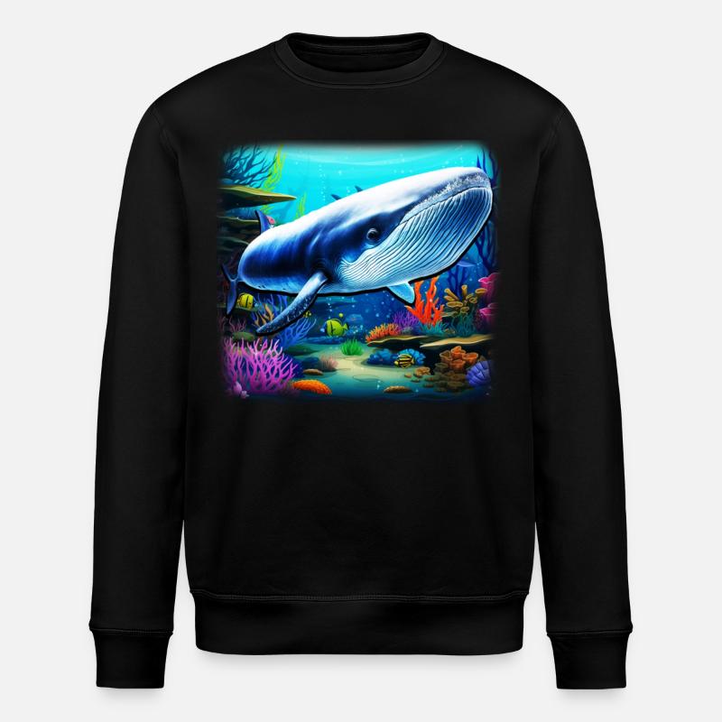 Baleine bleue - Sweat bio ROLLER Stanley/Stella Unisexe - noir
