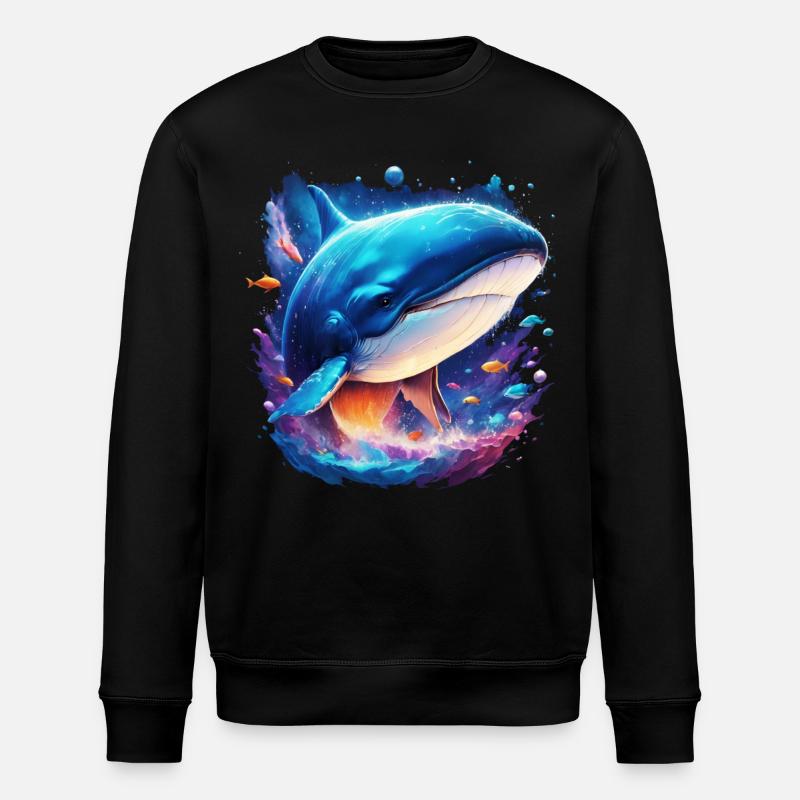 Baleine bleue - Sweat bio ROLLER Stanley/Stella Unisexe - noir