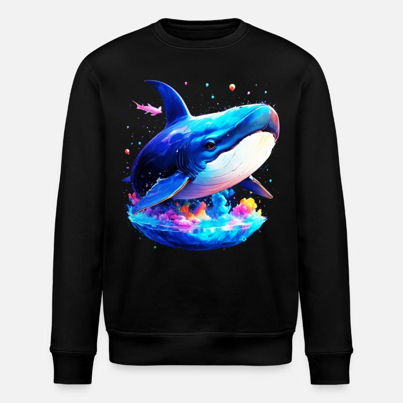Baleine bleue - Sweat bio ROLLER Stanley/Stella Unisexe - noir