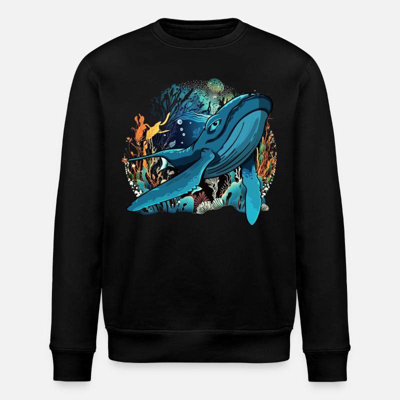 Baleine bleue - Sweat bio ROLLER Stanley/Stella Unisexe - noir