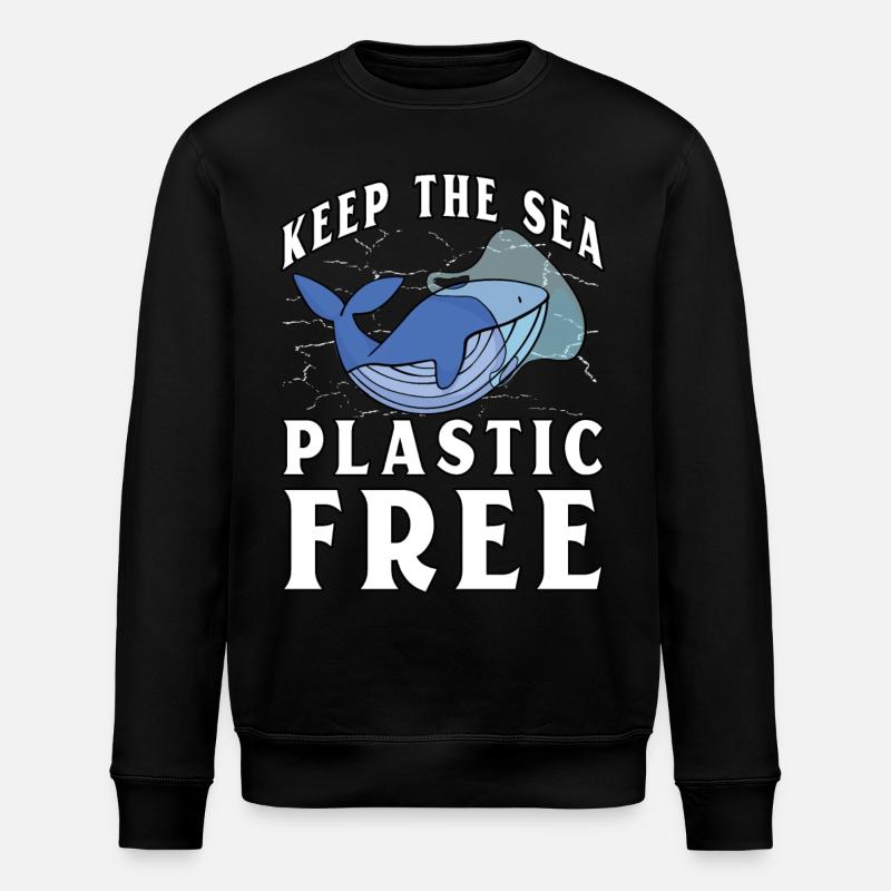 Keep the sea plastic free - Stanley/Stella ROLLER Unisex Organic Sweatshirt - black