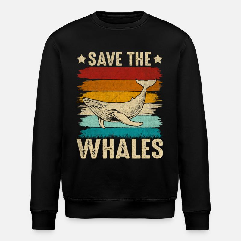 Save the Whales - Stanley/Stella ROLLER Unisex Organic Sweatshirt - black