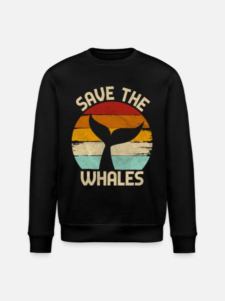 Save the Whales - Stanley/Stella ROLLER Unisex Organic Sweatshirt - black
