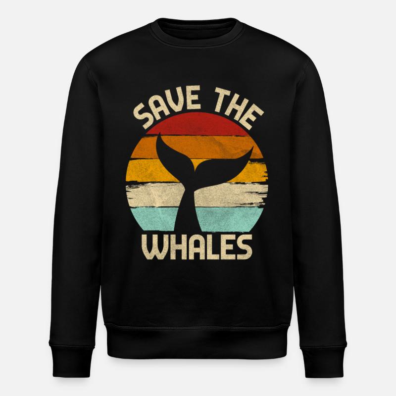 Save the Whales - Stanley/Stella ROLLER Unisex Organic Sweatshirt - black