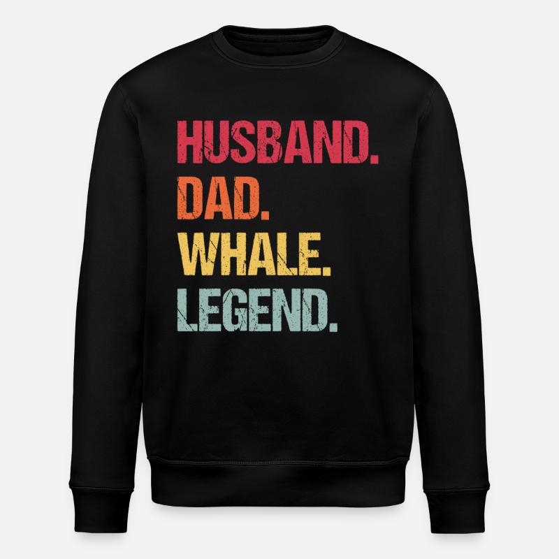 Ehemann Papa Wal-Legende - Stanley/Stella Unisex Bio-Sweatshirt ROLLER - Schwarz