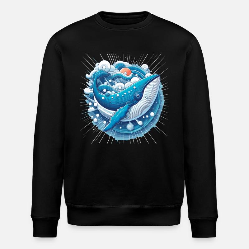 Baleine bleue - Sweat bio ROLLER Stanley/Stella Unisexe - noir