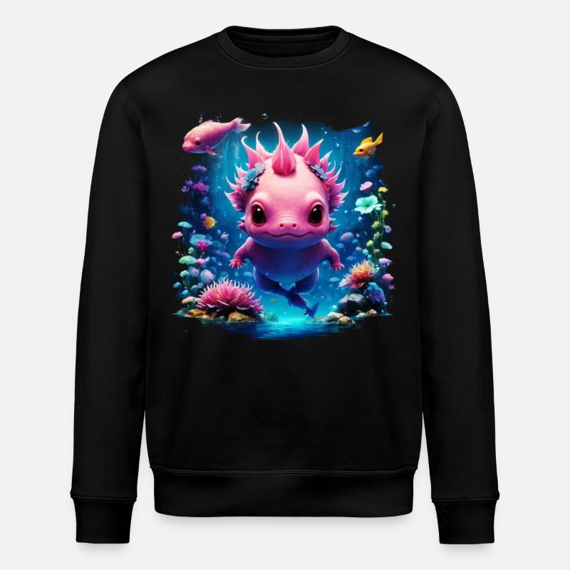 Axolotl - Stanley/Stella Unisex Bio-Sweatshirt ROLLER - Schwarz