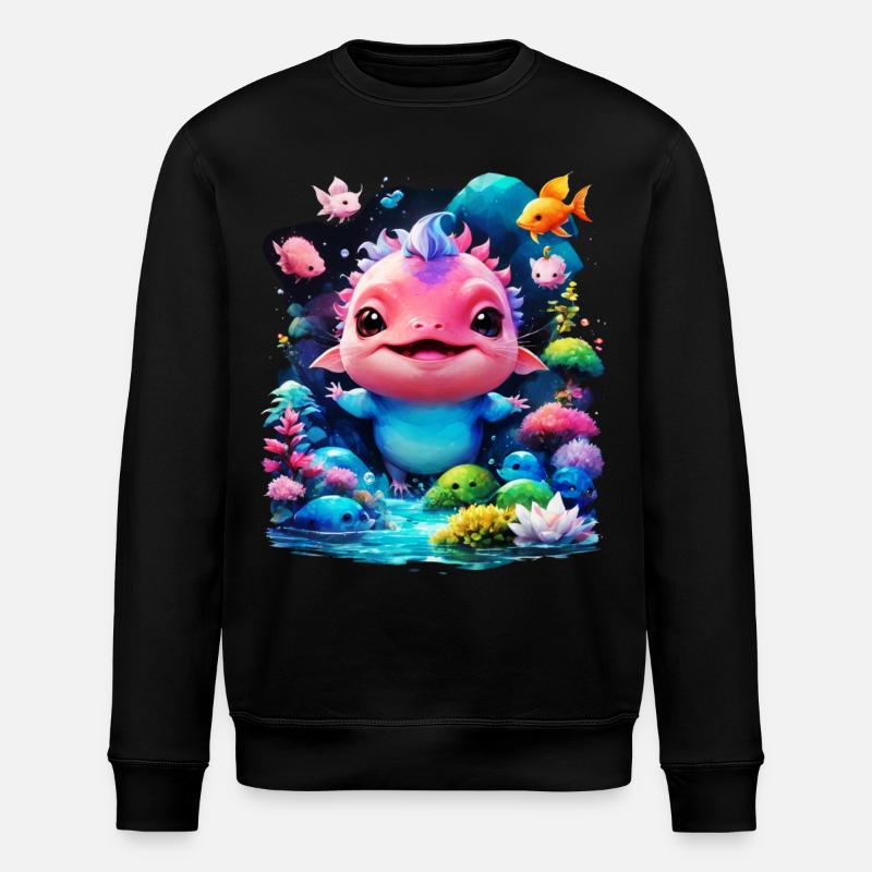 Axolotl - Stanley/Stella Unisex Bio-Sweatshirt ROLLER - Schwarz