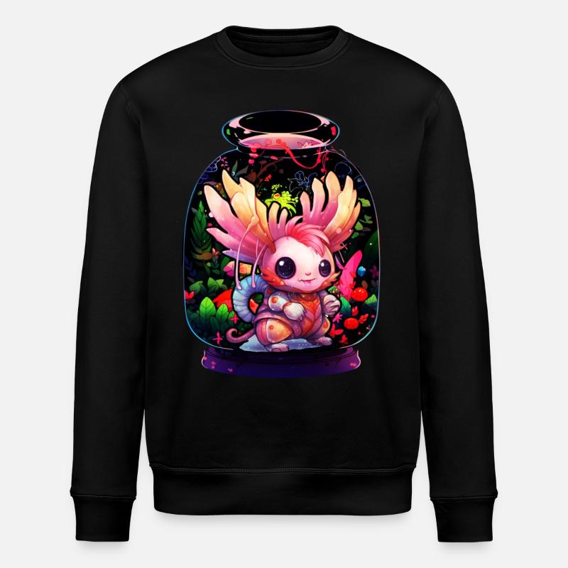 Axolotl - Stanley/Stella Unisex Bio-Sweatshirt ROLLER - Schwarz