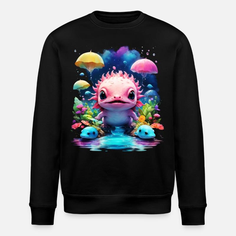 Axolotl - Stanley/Stella ROLLER Unisex Organic Sweatshirt - black