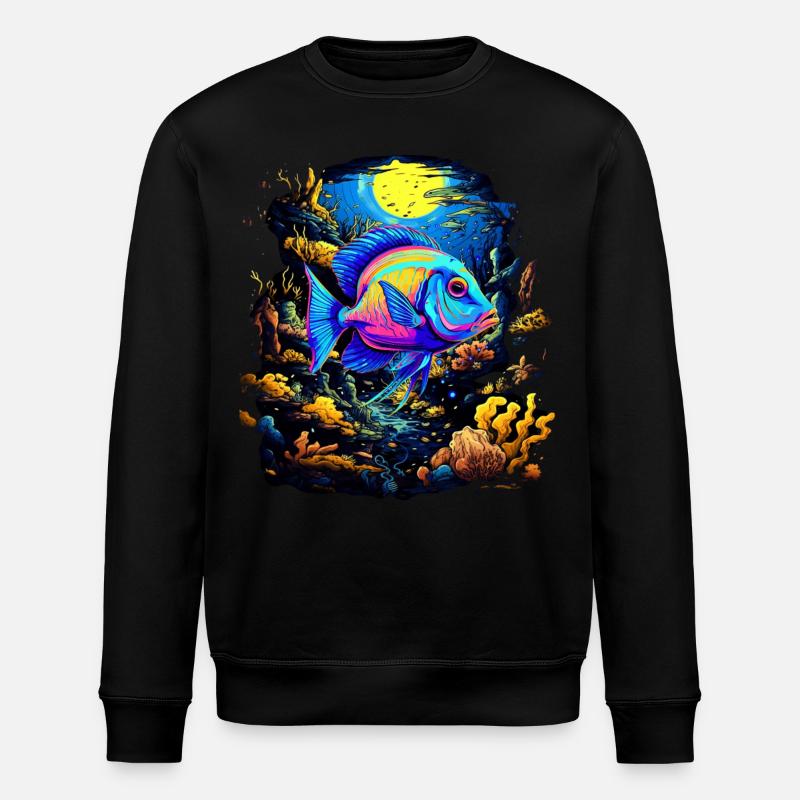 Angelfish - Stanley/Stella ROLLER Unisex Organic Sweatshirt - black