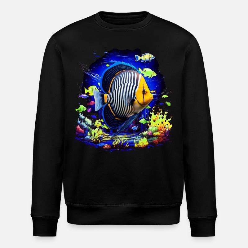 Angelfish - Stanley/Stella ROLLER Unisex Organic Sweatshirt - black