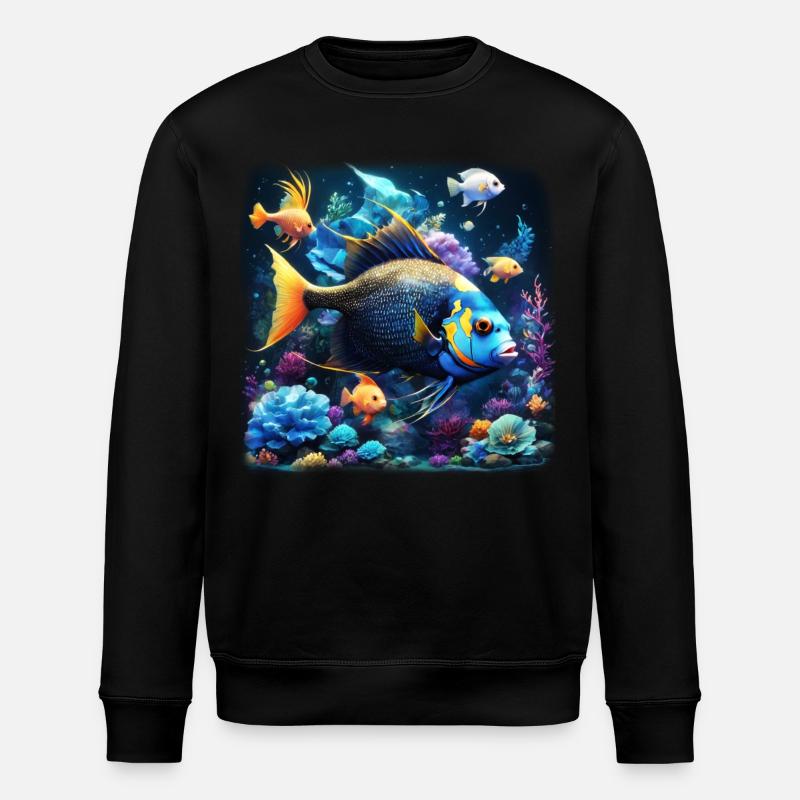 Angelfish - Stanley/Stella ROLLER Unisex Organic Sweatshirt - black