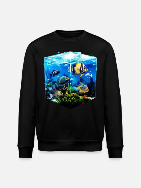 Angelfish - Stanley/Stella ROLLER Unisex Organic Sweatshirt - black