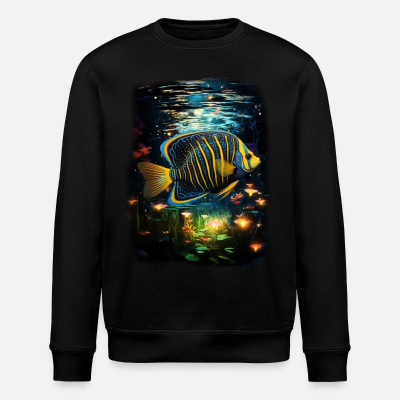 Angelfish - Stanley/Stella ROLLER Unisex Organic Sweatshirt - black