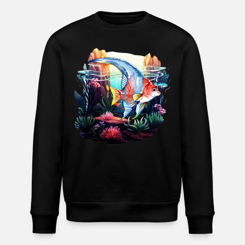 Angelfish - Stanley/Stella ROLLER Unisex Organic Sweatshirt - black