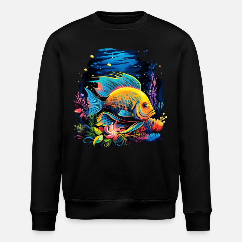 Angelfish - Stanley/Stella ROLLER Unisex Organic Sweatshirt - black