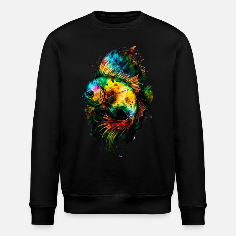 Angelfish - Stanley/Stella ROLLER Unisex Organic Sweatshirt - black