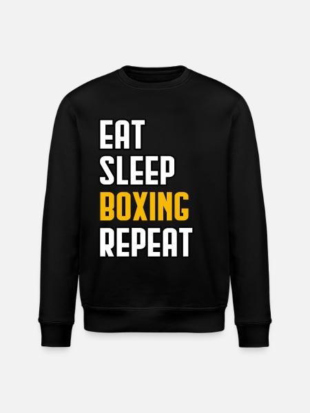 Eat Sleep Boxing Repeat - Stanley/Stella ROLLER Unisex Organic Sweatshirt - black