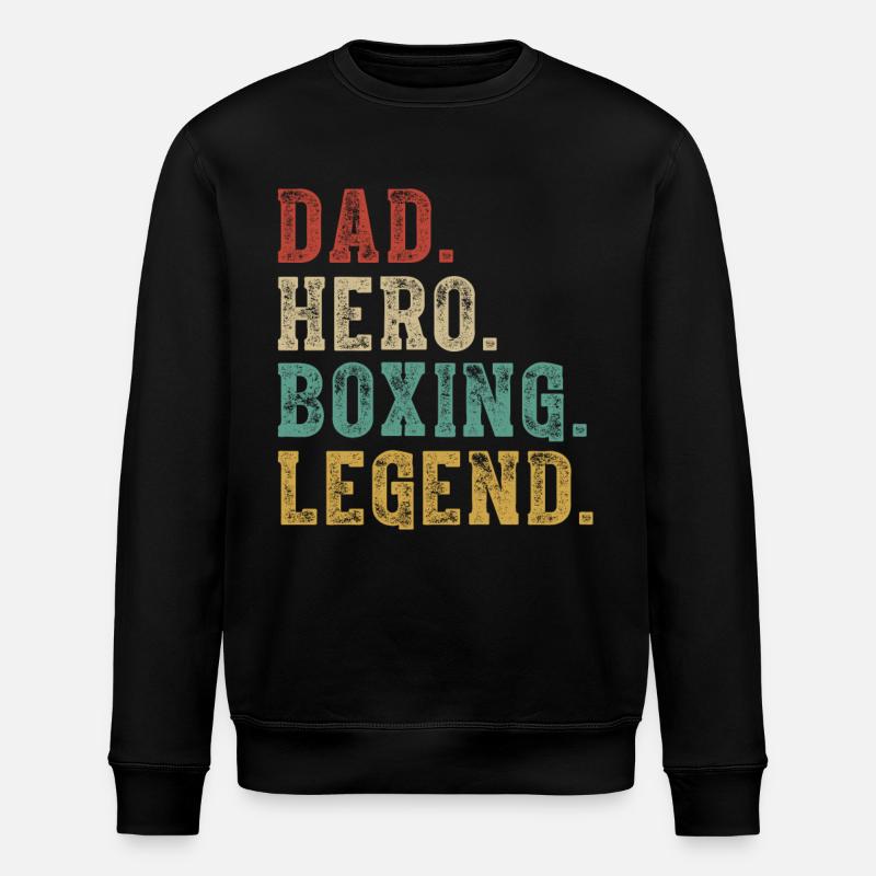 Papa Held Boxlegende - Stanley/Stella Unisex Bio-Sweatshirt ROLLER - Schwarz