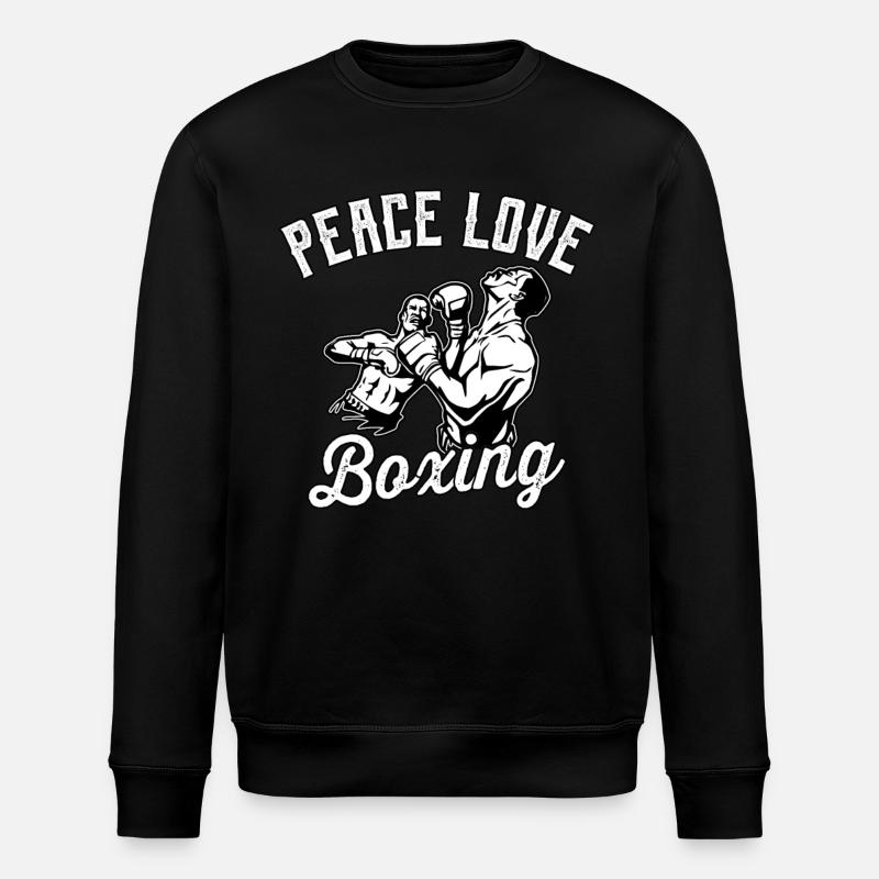 Frieden Liebe Boxen - Stanley/Stella Unisex Bio-Sweatshirt ROLLER - Schwarz