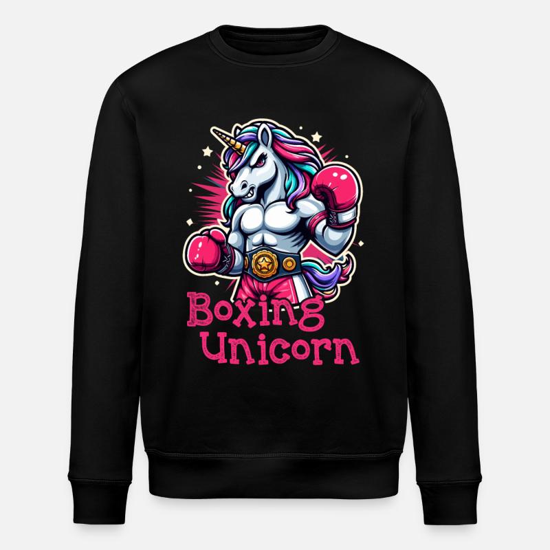 Boxen Einhorn - Stanley/Stella Unisex Bio-Sweatshirt ROLLER - Schwarz
