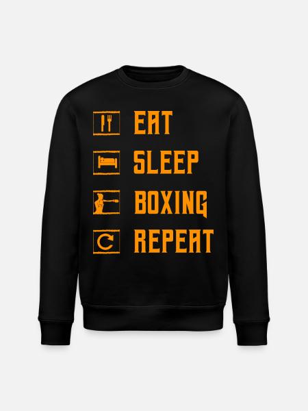 Eat Sleep Boxing Repeat - Stanley/Stella ROLLER Unisex Organic Sweatshirt - black