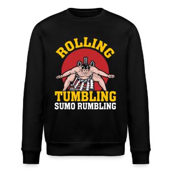 Rolling Tumbling Sumo Rumbling - Stanley/Stella ROLLER Unisex Organic Sweatshirt - black - Front - Nik (191cm)