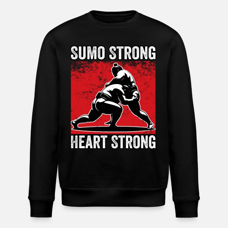 Sumo Strong Heart Strong - Stanley/Stella ROLLER Unisex Organic Sweatshirt - black