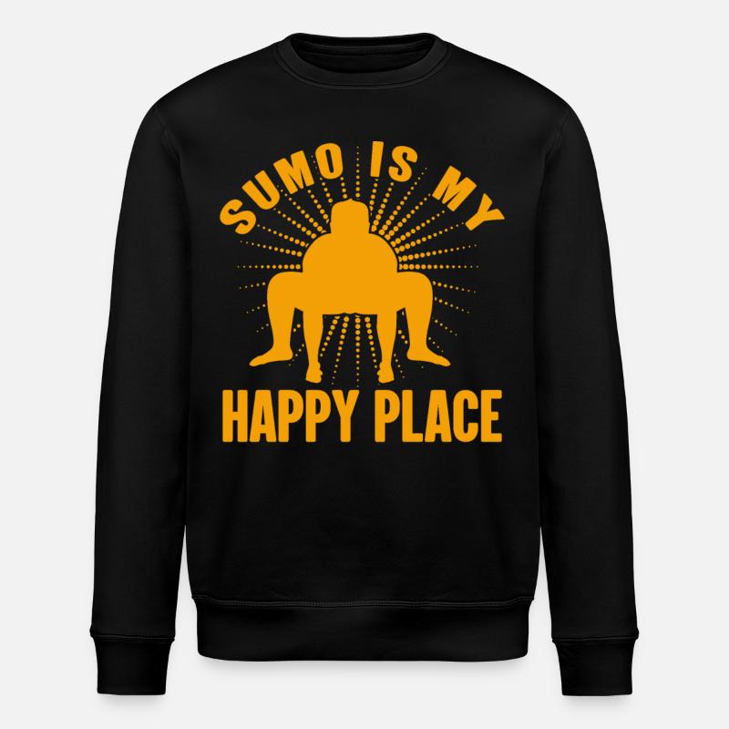 Sumo ist mein Happy Place - Stanley/Stella Unisex Bio-Sweatshirt ROLLER - Schwarz
