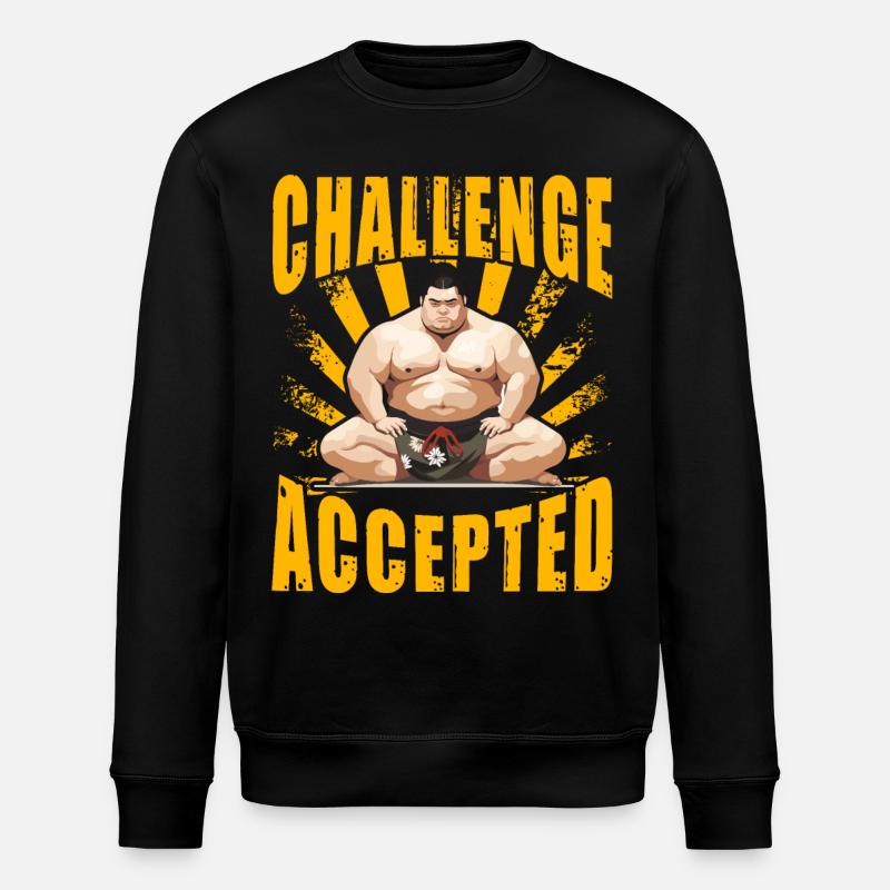Challenge Accepted Sumo - Stanley/Stella ROLLER Unisex Organic Sweatshirt - black