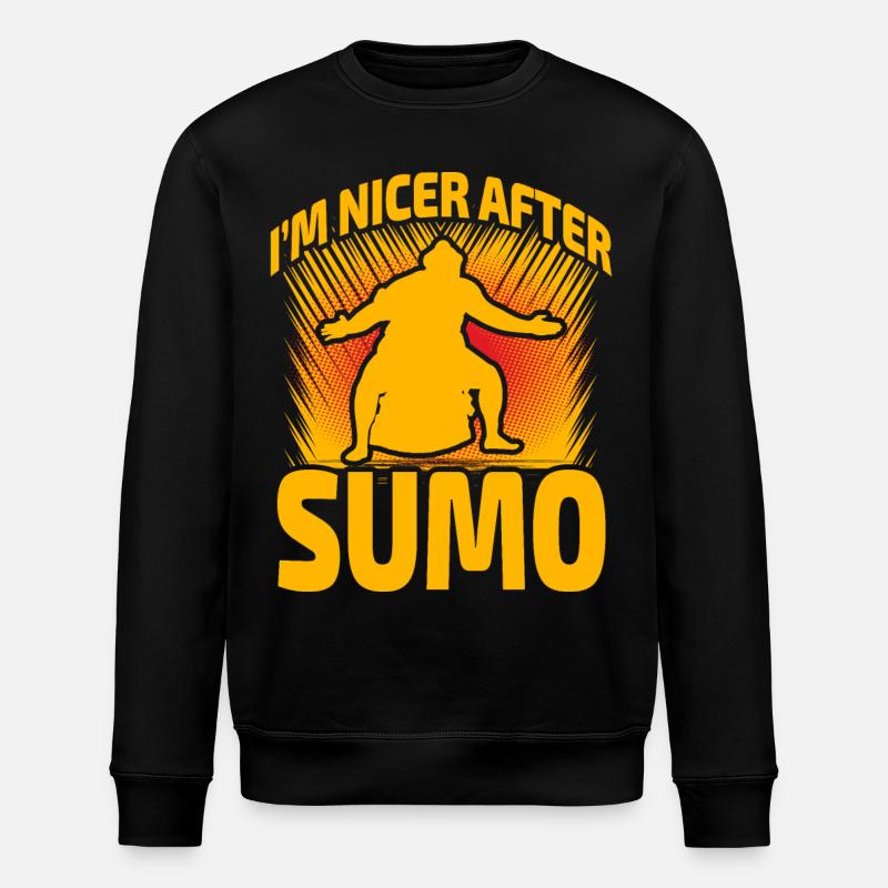 I'm nicer after Sumo - Stanley/Stella ROLLER Unisex Organic Sweatshirt - black