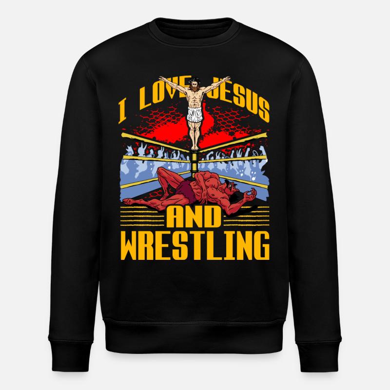J’aime Jésus et la lutte - Sweat bio ROLLER Stanley/Stella Unisexe - noir