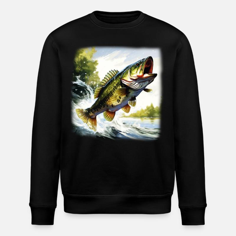 Bassfisch - Stanley/Stella Unisex Bio-Sweatshirt ROLLER - Schwarz