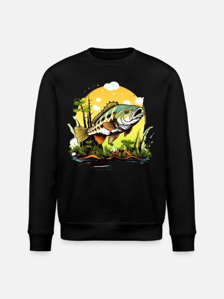 Bass Fish - Stanley/Stella ROLLER Unisex Organic Sweatshirt - black