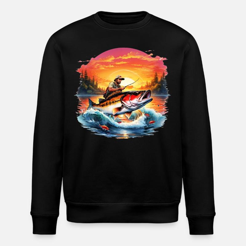 Poisson perche - Sweat bio ROLLER Stanley/Stella Unisexe - noir