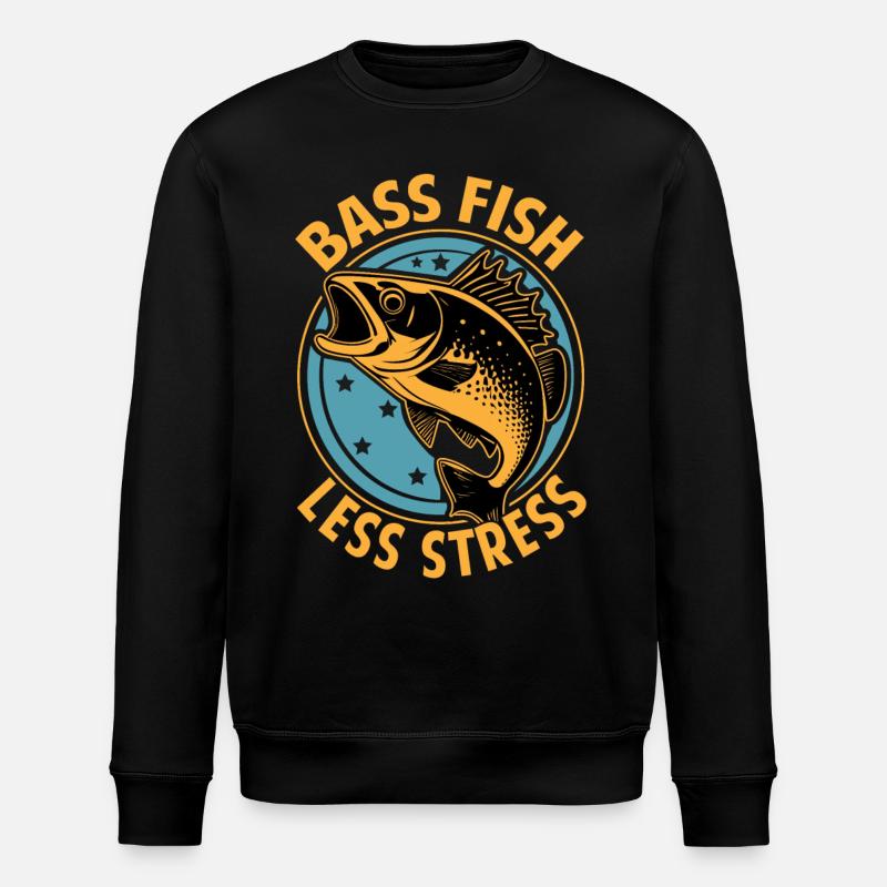 Bass Fish moins de stress - Sweat bio ROLLER Stanley/Stella Unisexe - noir