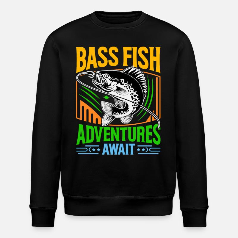 Es erwarten Sie Bassfisch-Abenteuer - Stanley/Stella Unisex Bio-Sweatshirt ROLLER - Schwarz