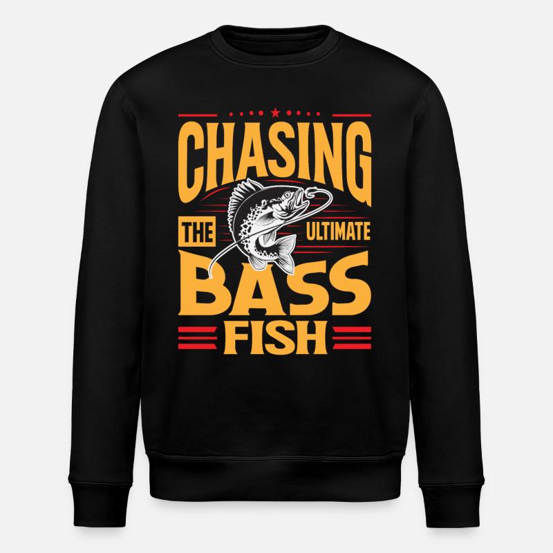 Chasing the ultimate Bass Fish - Stanley/Stella ROLLER Unisex Organic Sweatshirt - black