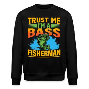 Glaub mir, ich bin ein Barschfischer - Stanley/Stella Unisex Bio-Sweatshirt ROLLER - Schwarz - Vorne - Nik (191cm)