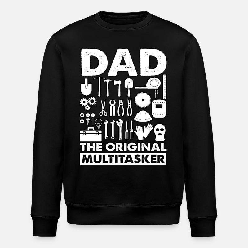 Dad the original Multitasker - Stanley/Stella ROLLER Unisex Organic Sweatshirt - black