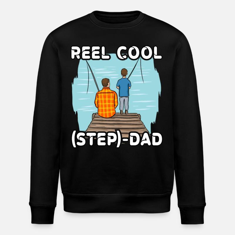 Reel Cool Step Dad - Stanley/Stella ROLLER Unisex Organic Sweatshirt - black