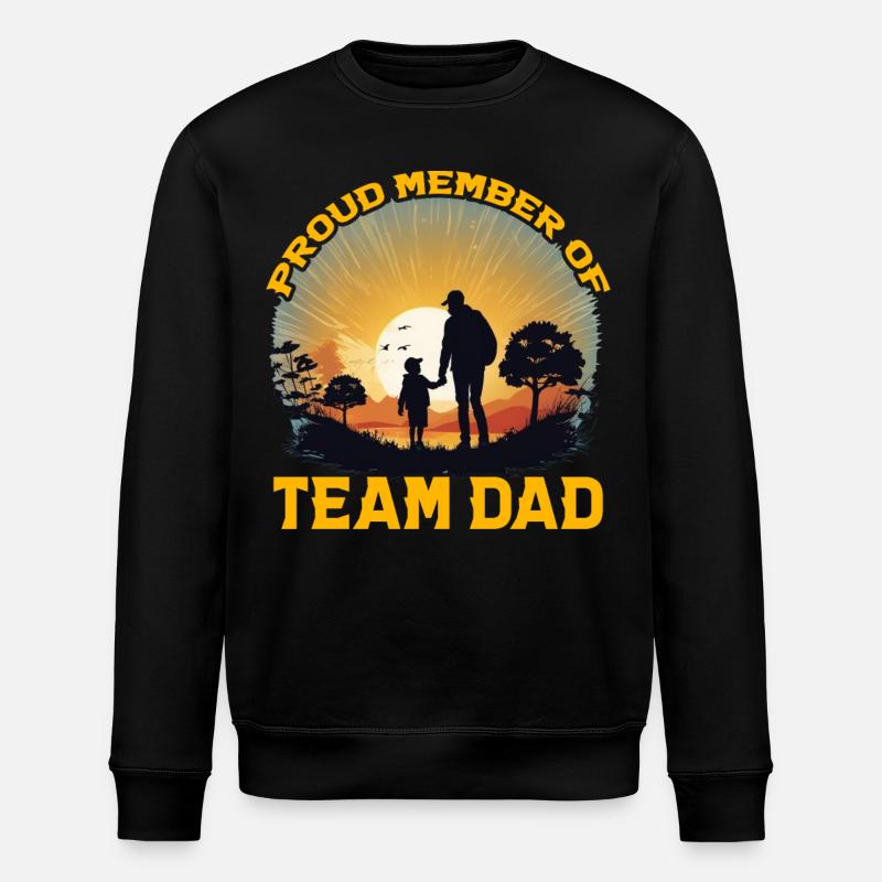 Stolzes Mitglied von Team Dad - Stanley/Stella Unisex Bio-Sweatshirt ROLLER - Schwarz