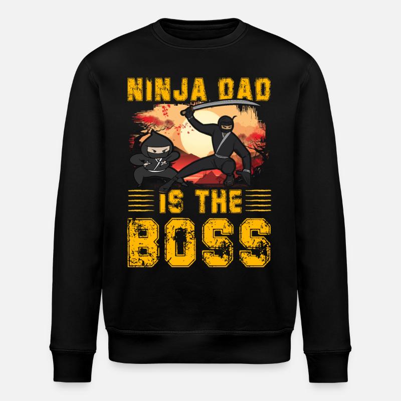 Ninja Dad ist der Häuptling - Stanley/Stella Unisex Bio-Sweatshirt ROLLER - Schwarz