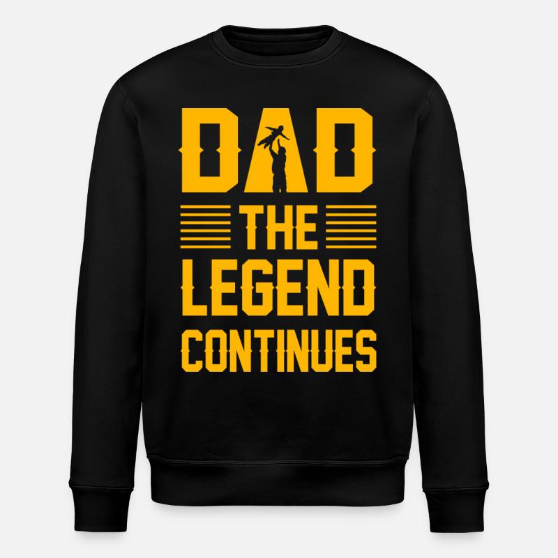 Papa, die Legende geht weiter - Stanley/Stella Unisex Bio-Sweatshirt ROLLER - Schwarz