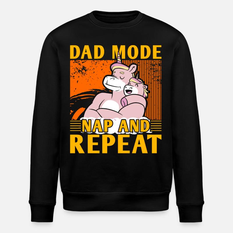 Papa-Modus Nickerchen und Wiederholen - Stanley/Stella Unisex Bio-Sweatshirt ROLLER - Schwarz