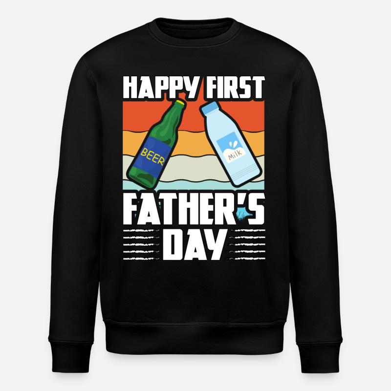 Happy First Father's Day - Stanley/Stella ROLLER Unisex Organic Sweatshirt - black