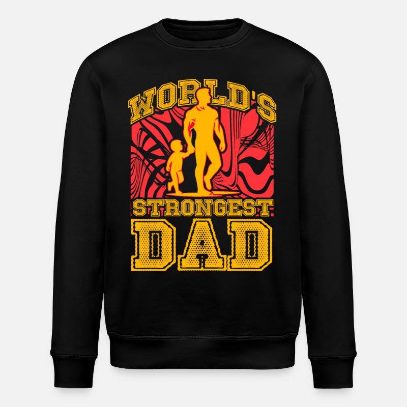 World's strongest Dad - Stanley/Stella ROLLER Unisex Organic Sweatshirt - black